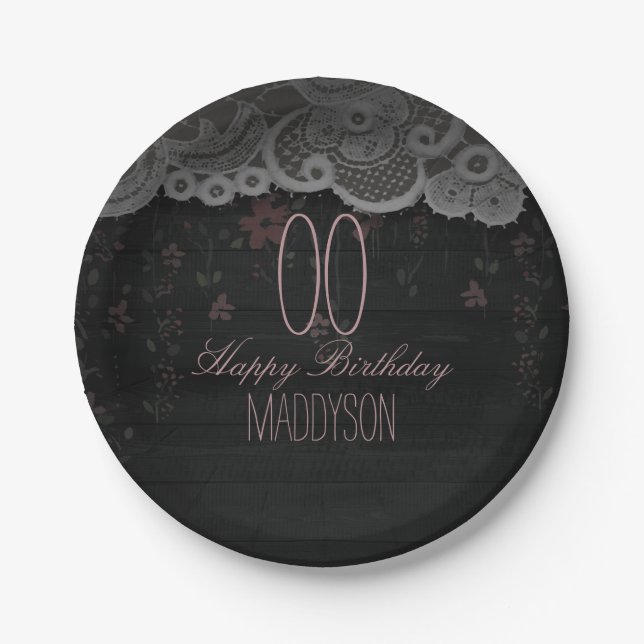 80th 85th 90th 91st 92nd 97th 98th 99th Birthday Paper Plate (Front)