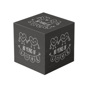 80th Anniversary Gift Chalk Hearts Cube