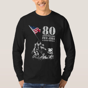 80th Anniversary Iwo Jima 1945-2025 WWII Victory V T-Shirt