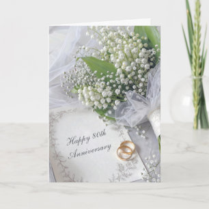 80th Anniversary Lily of the Valley Bouquet Card