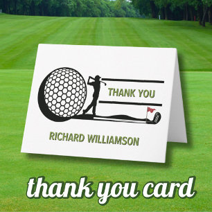 80TH (ANY YEAR) BIRTHDAY PARTY GOLFER  THANK YOU CARD