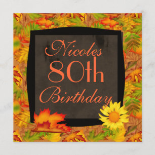 80th AUTUMN BIRTHDAY INVITATIONS