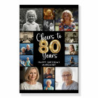 80th Birthday 14 Photo Collage Cheers to 80 Years
