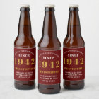 80th Birthday 1942 Red Gold Retro Personalised