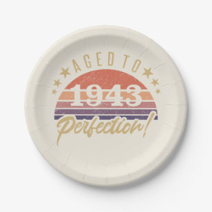 80th Birthday 1943 Aged To Perfection Paper Plate