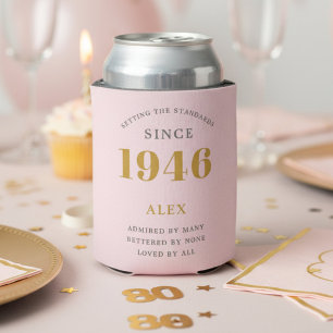 80th Birthday 1946 Keepsake Elegant Personalised Can Cooler