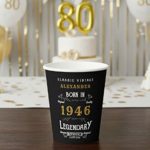 80th Birthday 1946 Legendary Retro Paper Cups