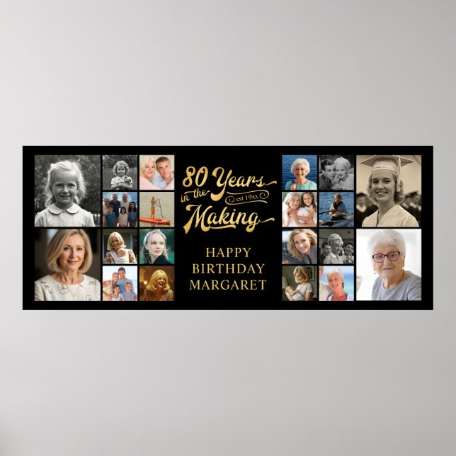 80th Birthday 20 Photos 80 Years in the Making Poster (Front)