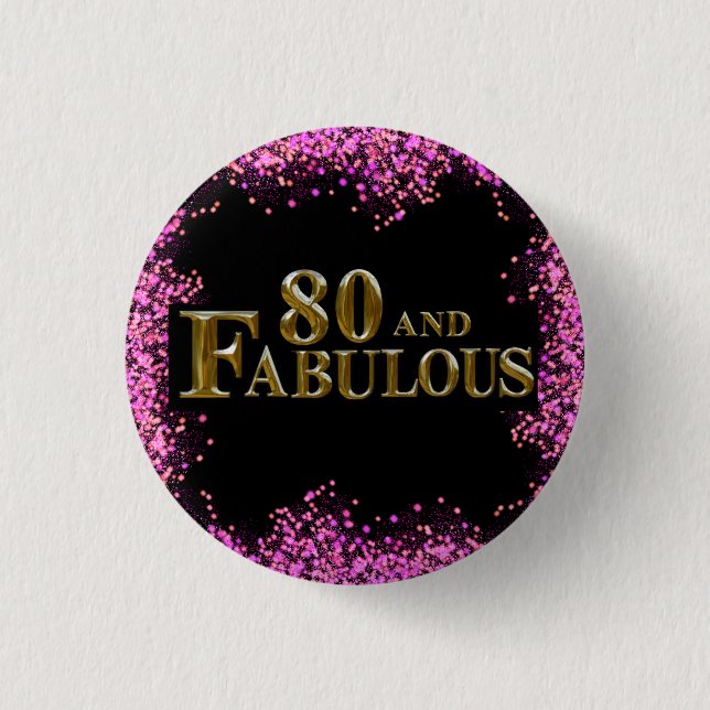 80th Birthday  3 Cm Round Badge (Front)