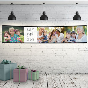 80th Birthday 4 Photo Strip Personalised Banner