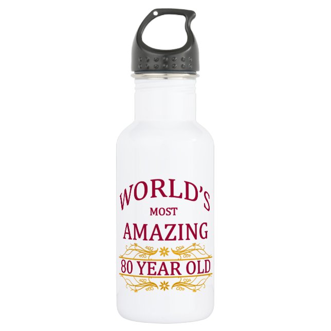 80th. Birthday 532 Ml Water Bottle (Front)