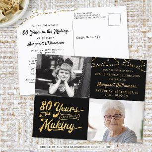 80th Birthday 80 Years in the Making 2 Photos Postcard