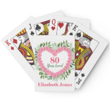 80th Birthday 80 Years Loved Playing Cards