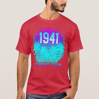 80th Birthday Aesthetic Vintage 1941 Sunset Palm T-Shirt