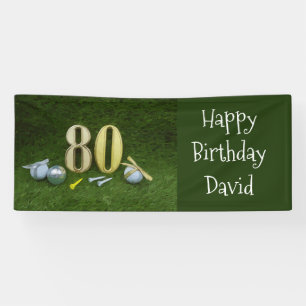 80th Birthday Anniversary to golfer with golf ball Banner
