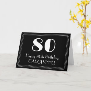 80th Birthday ~ Art Deco Inspired Look "80", Name Card