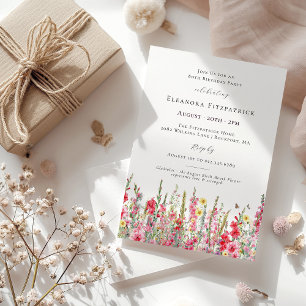 80th Birthday August Birth Month Flower Gladiolus Invitation