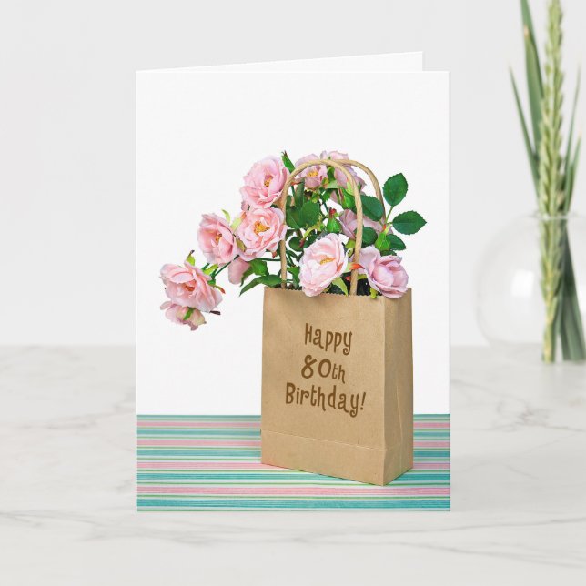 80th Birthday Bag Card (Front)