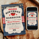 80th Birthday BBQ Summer Barbecue Party Invitation<br><div class="desc">Introducing our charming Birthday Barbecue Invitation! Crafted with rustic wood elements, this invitation exudes a cosy, rustic country vibe perfect for celebrating under the open summer sky. The classic combination of red, white, and blue adds a touch of Americana flair, setting the stage for a festive gathering. Whether it's a...</div>