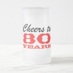 80th Birthday Beer Glass   Gift Mug for men