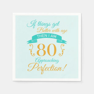 80th Birthday Better With Age Napkin