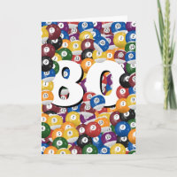 80th Birthday Billiard Balls 