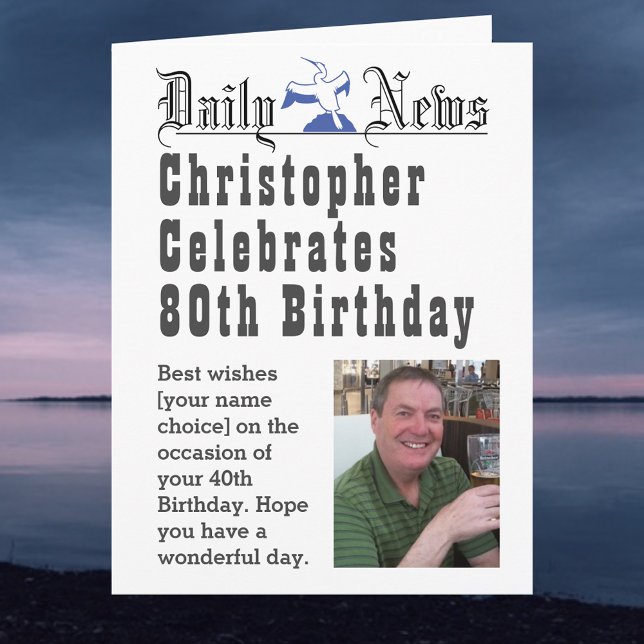 80th Birthday - Birthday Card to Personalise (Creator Uploaded)