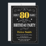 80th Birthday Black and Yellow Chalkboard Invitation<br><div class="desc">80th Birthday Invitation Black and Yellow Typography. Chalkboard. Black and White Background. Adult Birthday. Male Men or Women Birthday. Kids Boy or Girl Lady Teen Teenage Bday Invite. 13th 15th 16th 18th 20th 21st 30th 40th 50th 60th 70th 80th 90th 100th. Any Age. For further customisation, please click the "Customise...</div>