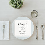 80th Birthday Black Elegant Script Modern Cheers Napkin<br><div class="desc">80th Birthday,  black and white,  modern,  cheers,  script,  elegant,  paper napkins. 80th Birthday. Perfect for dad,  grandad,  stepdad. Golfer gift idea. Personalise it with a year.</div>