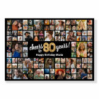 80th Birthday Black Gold 100 Photo Collage