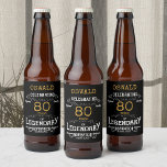 80th Birthday Black Gold  Legendary Funny<br><div class="desc">A personalised elegant 80th birthday beer bottle label that is easy to customise for that special birthday party occasion.</div>