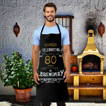 80th Birthday Black Gold Legendary Funny Apron<br><div class="desc">A personalised elegant BBQ apron that is easy to customise for that special birthday party occasion.</div>