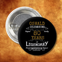 80th Birthday Black Gold Legendary Retro