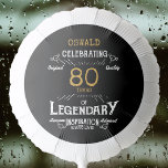 80th Birthday Black Gold  Legendary Retro Balloon<br><div class="desc">A personalised elegant balloon that is easy to customise for that special 80th birthday party. The retro black and gold design adds a touch of refinement to that special celebration.</div>
