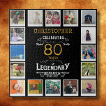 80th Birthday Black Gold Photo Collage Jigsaw Puzzle<br><div class="desc">A personalised elegant 80th birthday vintage puzzle that is easy to customise but hard to complete for that special birthday party occasion. Create your own unique photo jigsaw puzzle for a special 80th birthday gift. With 16 custom photos, the photo puzzle can be additionally personalised with the name and any...</div>