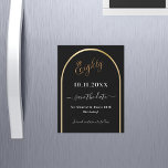 80th birthday black gold Save the Date magnet<br><div class="desc">A magnetic Save the Date card for a 80th birthday party.  A black background,  decorated with a faux gold arch. Personalise and add a date and your name. The text: Eighty and Save the Date is written with a large trendy hand lettered style script.</div>