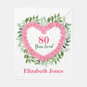80th Birthday Blanket 80 Years Loved