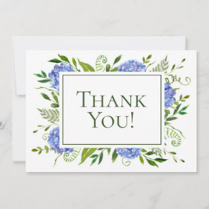80th Birthday Blue Hydrangeas Thank You Card