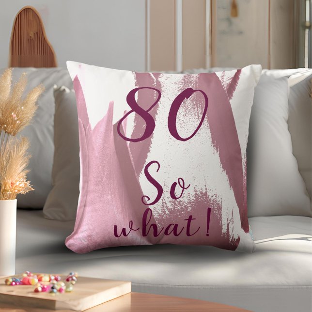 80th Birthday Bordeaux Tulips Throw Pillow (Creator Uploaded)