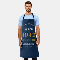 80th Birthday Born 1942 Blue Gold Man's