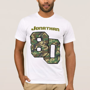 80th Birthday Camo One Year Custom Name V026 T-Shirt