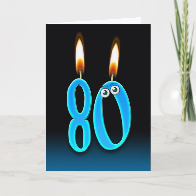 80th Birthday Candles Card (Front)