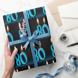 80th Birthday Candles With Eyeballs Wrapping Paper