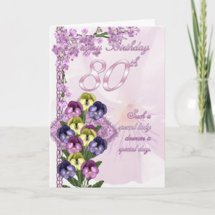 80th Birthday Card For A Special Lady