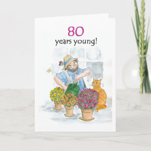 80th Birthday Card - Gardener