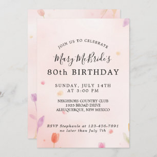 80th Birthday Card Invitation