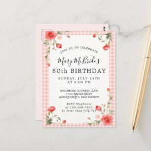 80th Birthday Card Invitation
