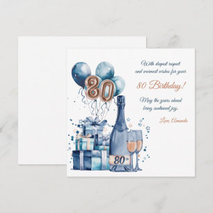 80th Birthday Card Personalised for Men