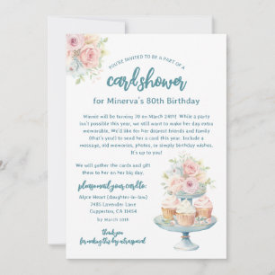 80th Birthday Card Shower by Mail Photo Invitation