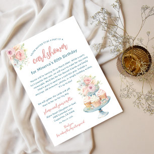 80th Birthday Card Shower by Mail Photo Invitation